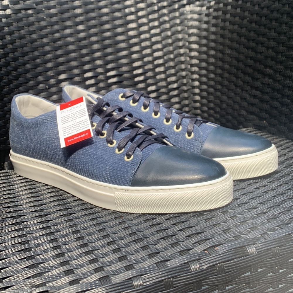 DinoDraghi Denim Blue Sneakers made in italy size 13 NIB